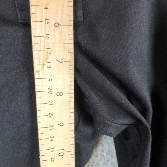 BEBE Black Flare Trouser Pants Size 10 Zipper buttons lowrise Goth Emo Y2K - Picture 5 of 7